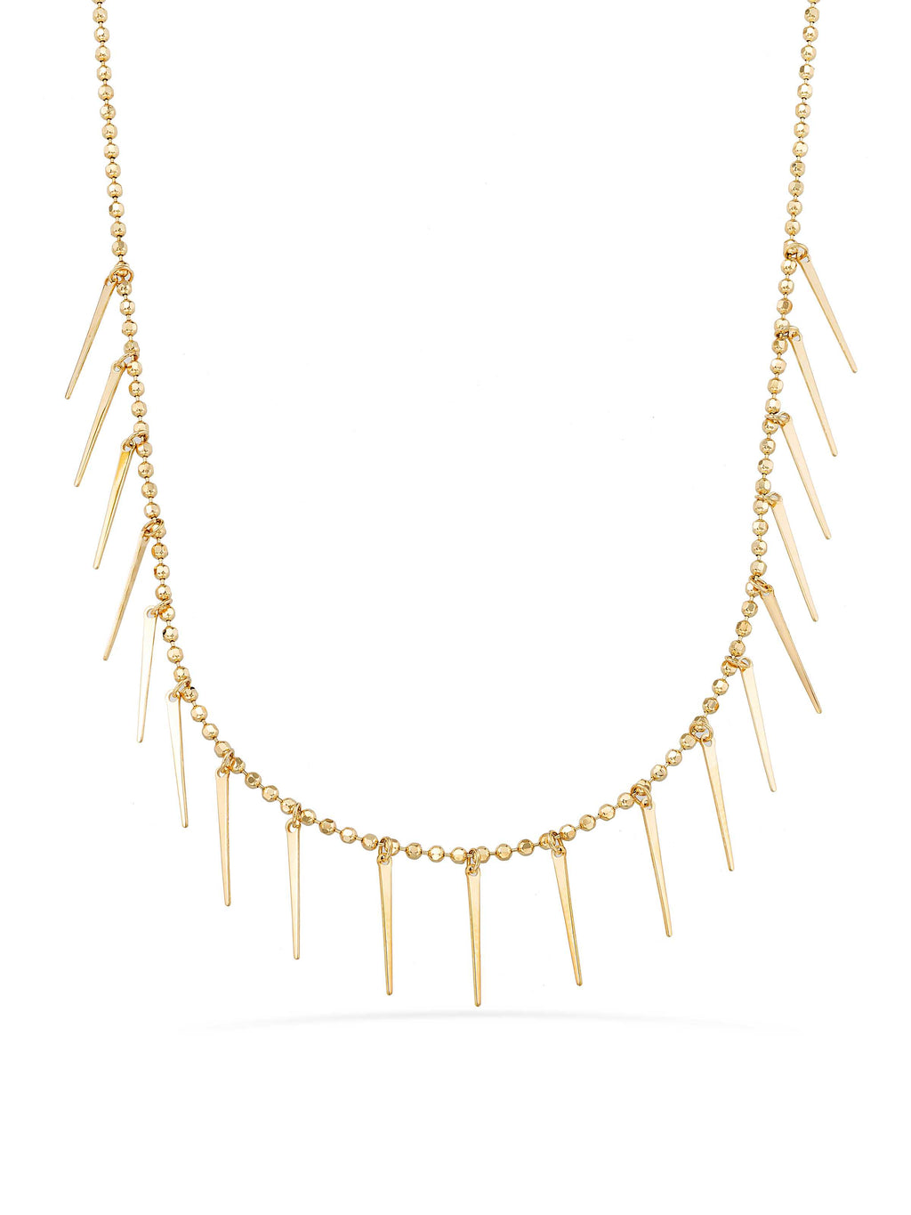 Row Dorika Ball & Diken Necklace in 14K Gold by Elef Jewelry