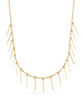 Row Dorika Ball & Diken Necklace in 14K Gold by Elef Jewelry