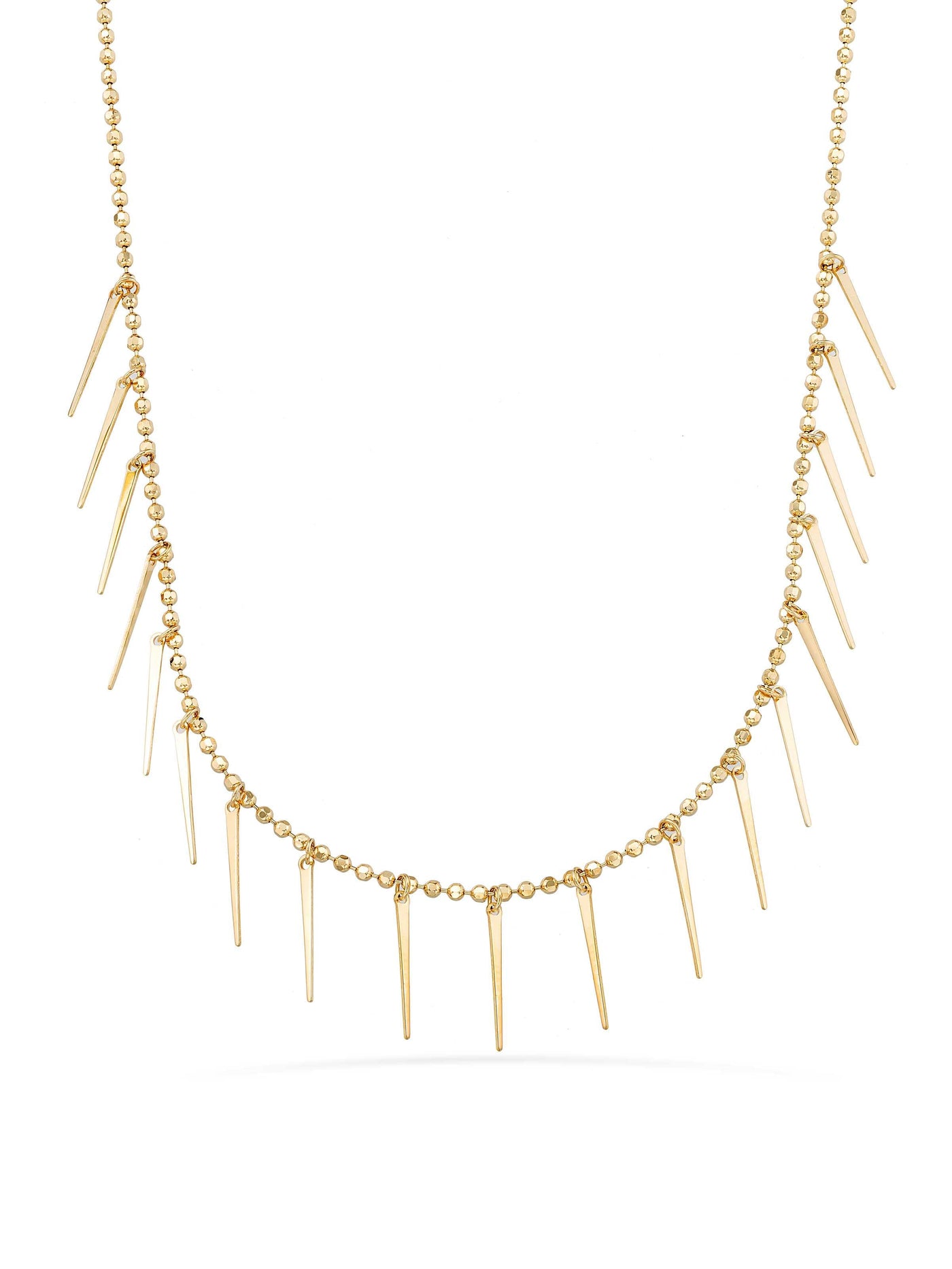Row Dorika Ball & Diken Necklace in 14K Gold by Elef Jewelry