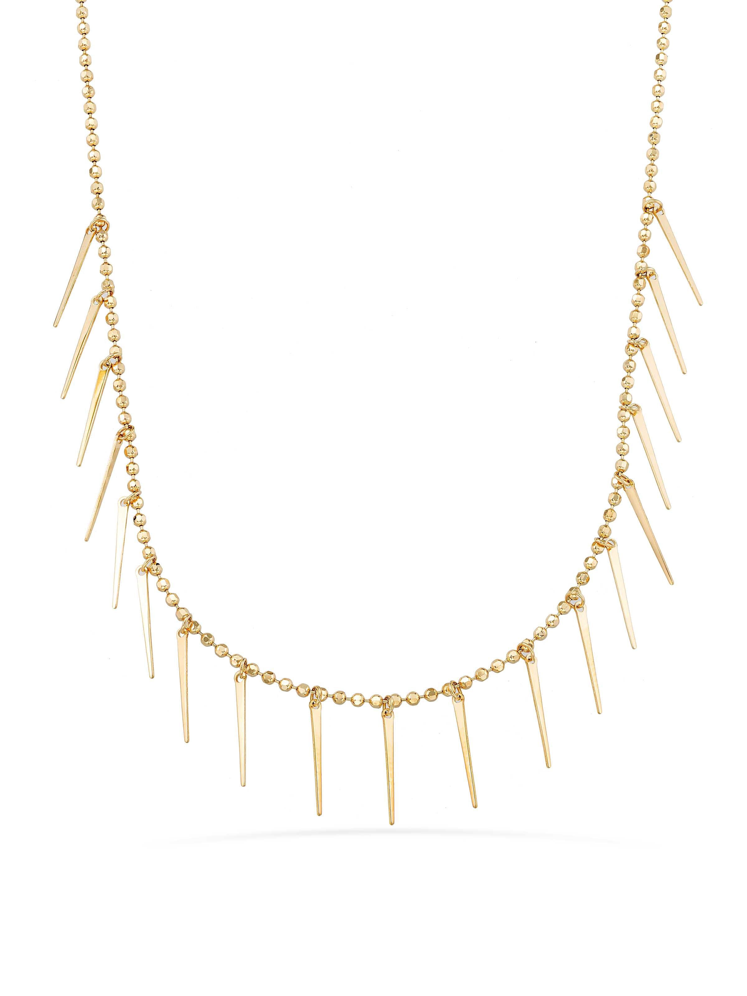 Row Dorika Ball & Diken Necklace in 14K Gold by Elef Jewelry
