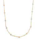 Row Dorika Bead Tri-Color Necklace in 14K Gold by Elef Jewelry