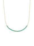 Row Dorika Bead & Turquoise Stone Necklace in 14K Gold by Elef Jewelry