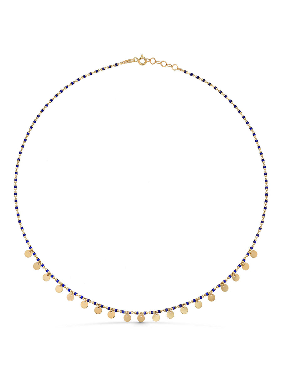 Row Disc Accents Necklace in 14K Gold