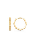 Stone-Set Hexagonal Form Earrings in 14K Gold by Elef Jewelry