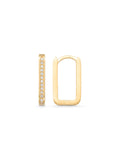 Stone-Set Rectangular Form Earrings in 14K Gold by Elef Jewelry