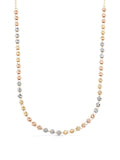 Row Tri-Color Dorika Bead Necklace in 14K Gold by Elef Jewelry