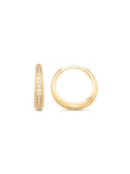 Stone-Set Domed Hoop Earrings in 14K Gold by Elef Jewelry