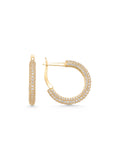 Stone-Set Domed Half Hoop Earrings in 14K Gold by Elef Jewelry