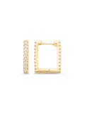 Stone-Set Square Earrings in 14K Gold by Elef Jewelry