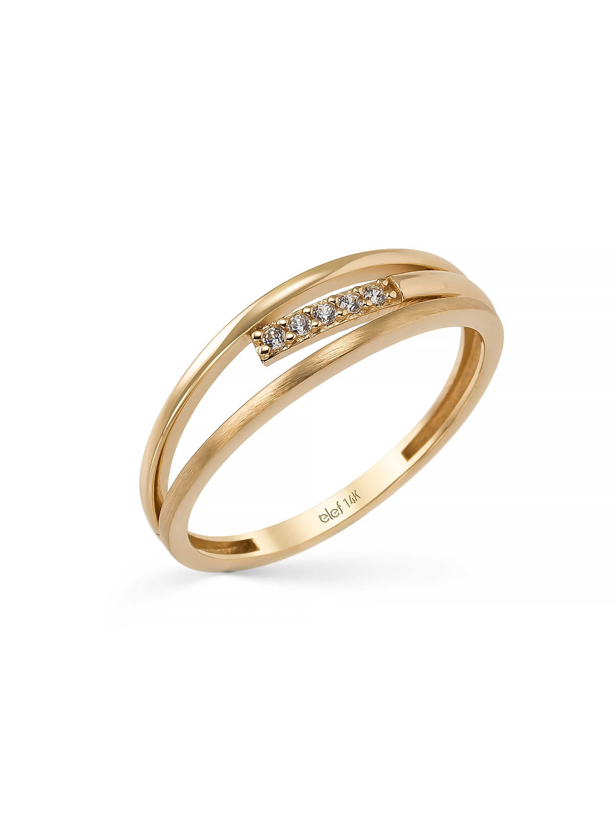 Stone-Set Ring in 14K Gold by Elef Jewelry