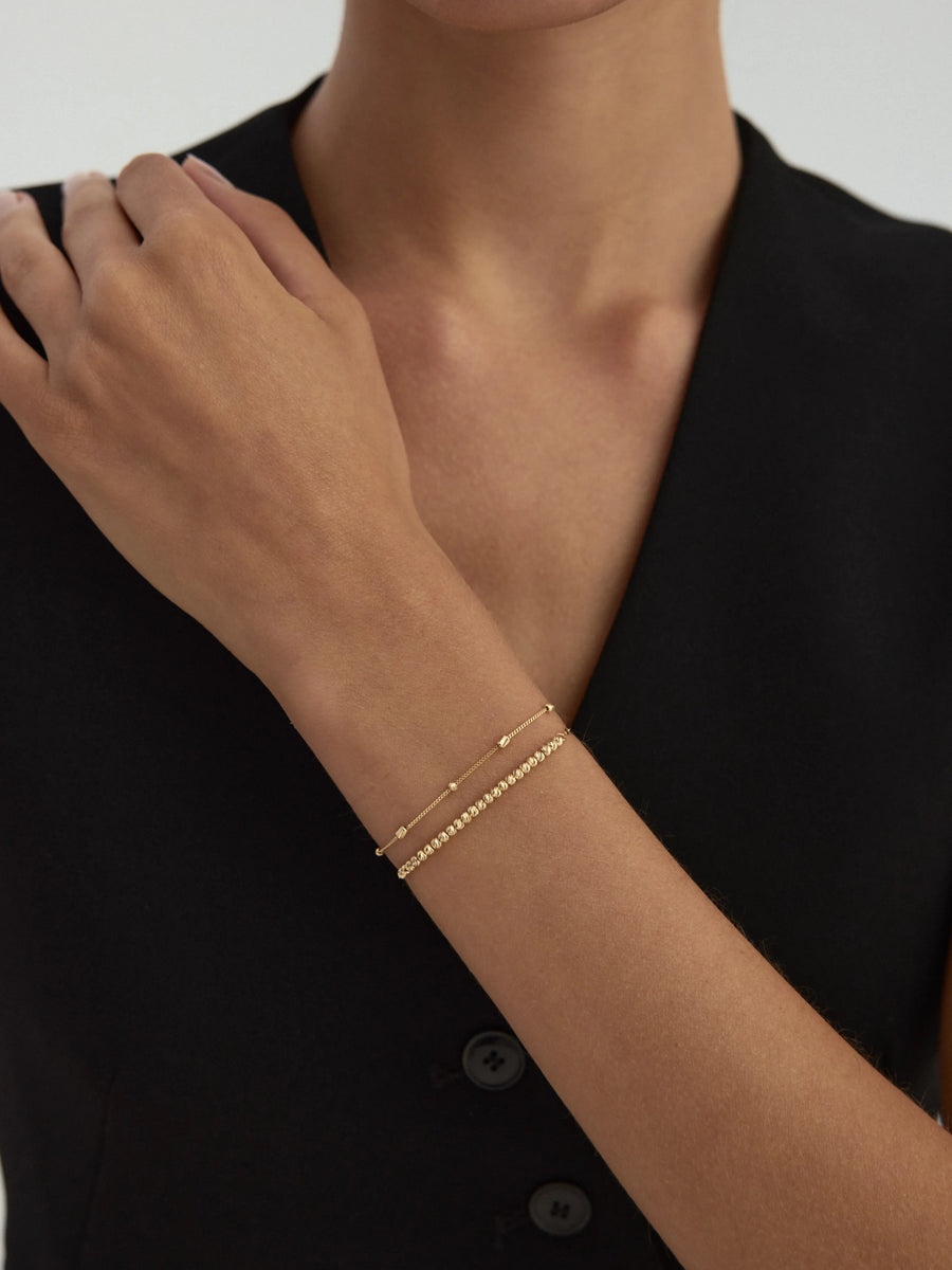 Row Ball Dorika Bracelet in 14K Gold