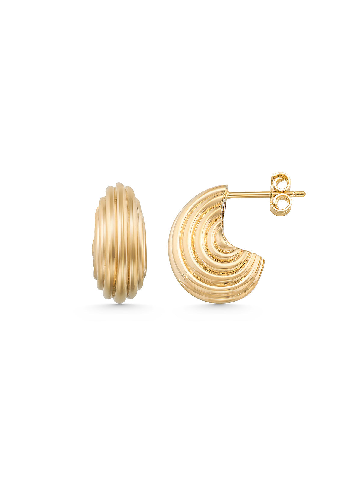 Spiral Shell Earrings in 14K Gold by Elef Jewelry