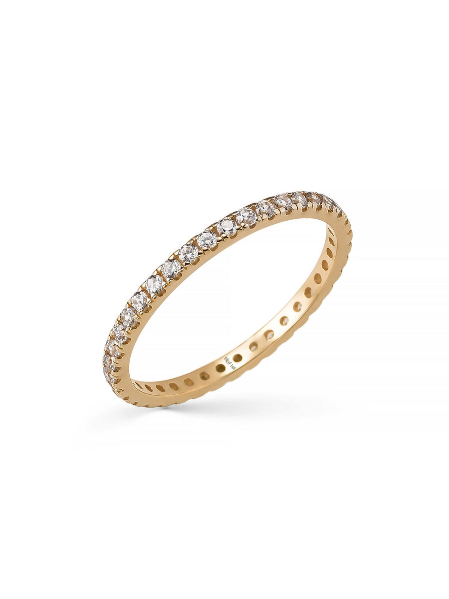 Eternity Round-Cut Stone Classic Ring in 14K Gold