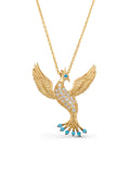 Stone Anka Bird Necklace in 14K Gold by Elef Jewelry