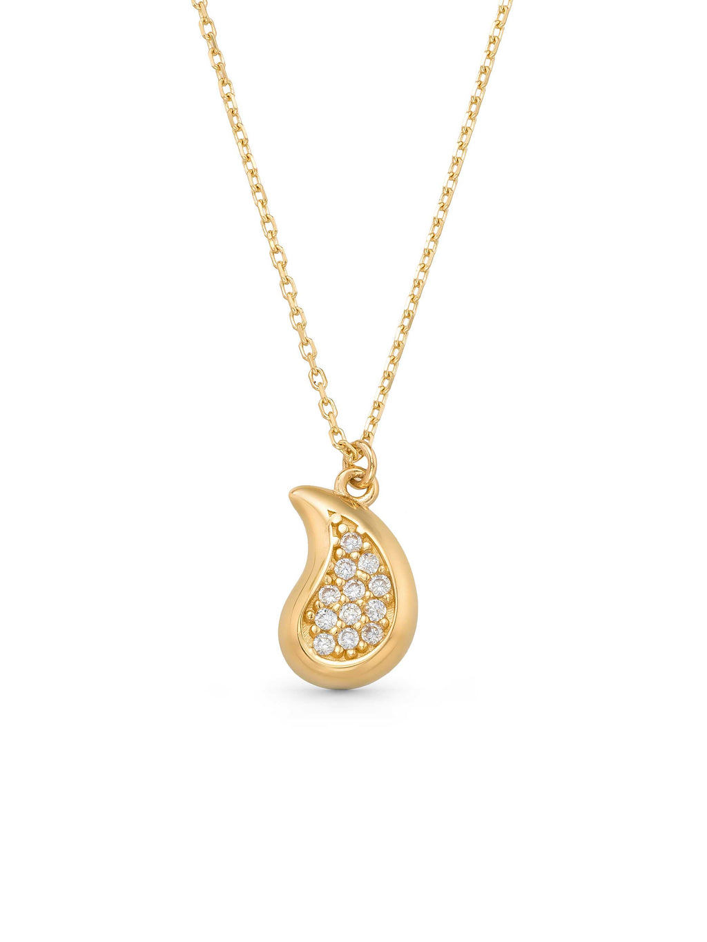 Stone Drop Necklace in 14K Gold by Elef Jewelry