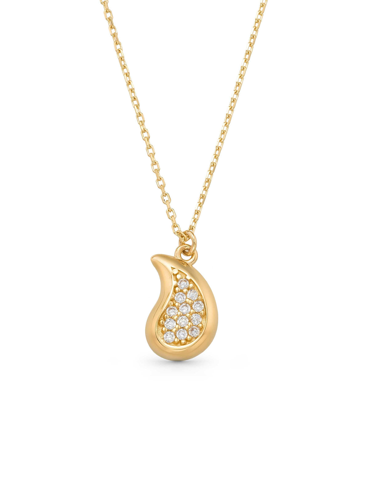 Stone Drop Necklace in 14K Gold by Elef Jewelry