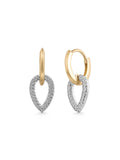 Stone Drop Hoop Earrings in 14K Gold by Elef Jewelry