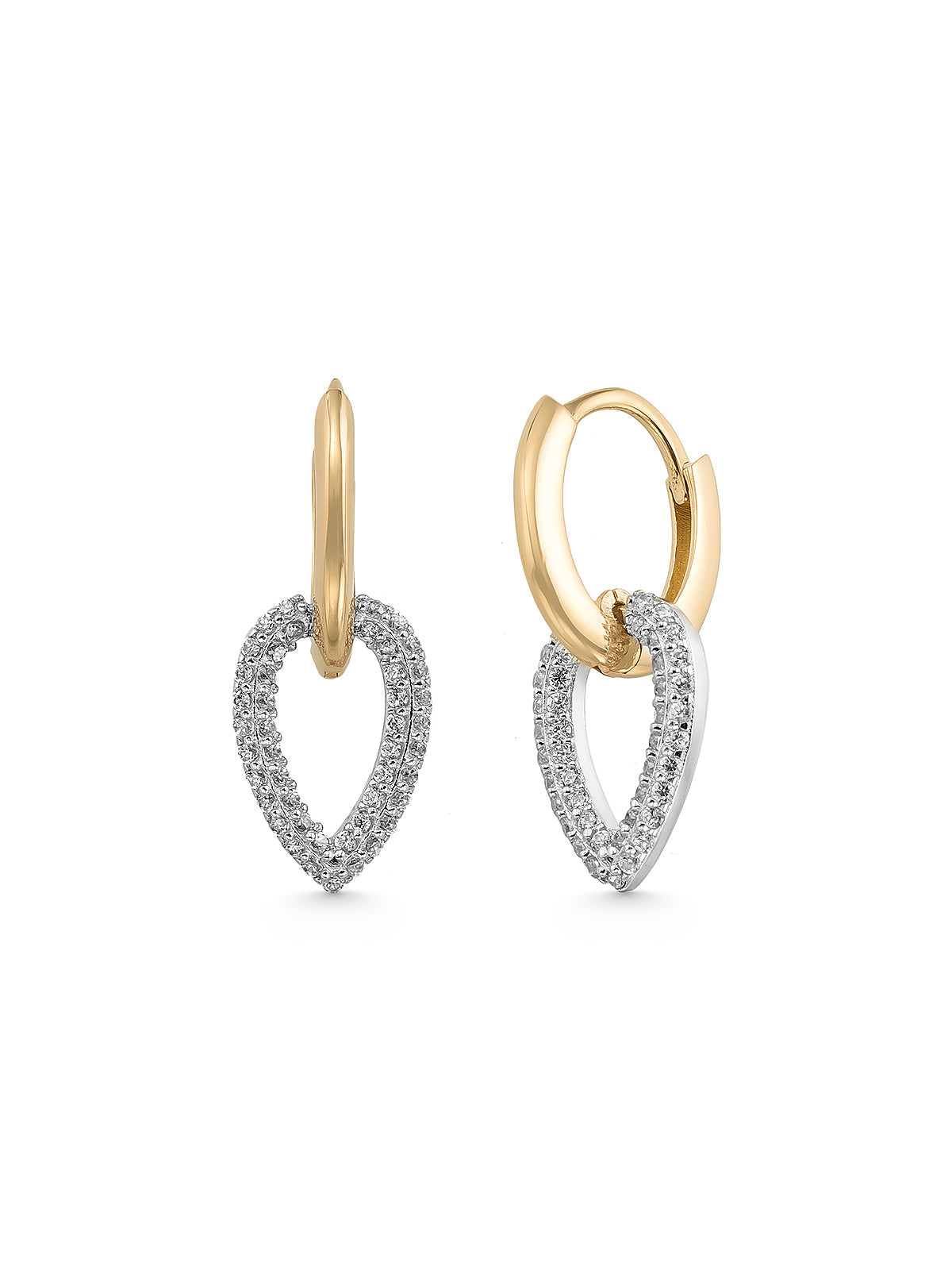 Stone Drop Hoop Earrings in 14K Gold by Elef Jewelry