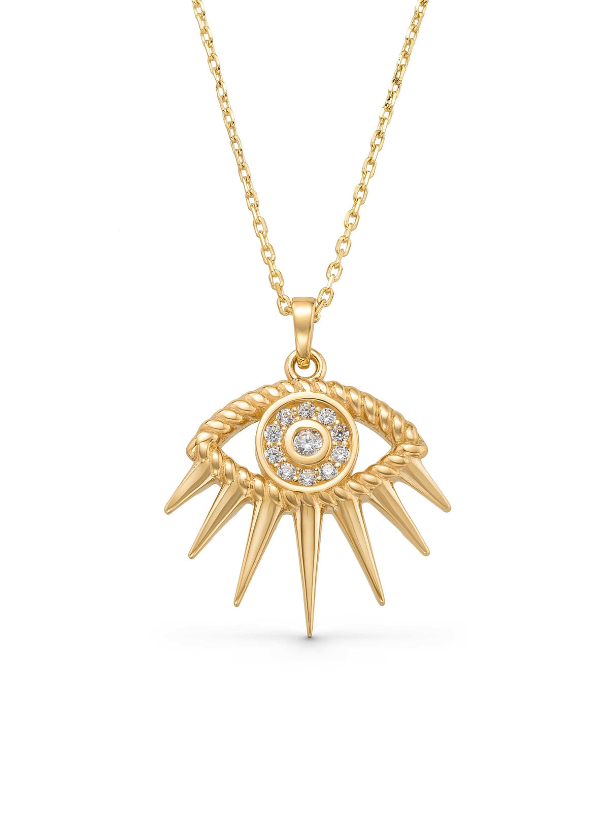 Stone Eye Necklace in 14K Gold by Elef Jewelry