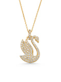 Stone Swan Necklace in 14K Gold by Elef Jewelry