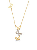 Stone Flying Butterflyler Necklace in 14K Gold by Elef Jewelry