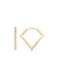 Stone V Form Earrings in 14K Gold by Elef Jewelry