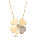 Stone Clover Necklace in 14K Gold by Elef Jewelry