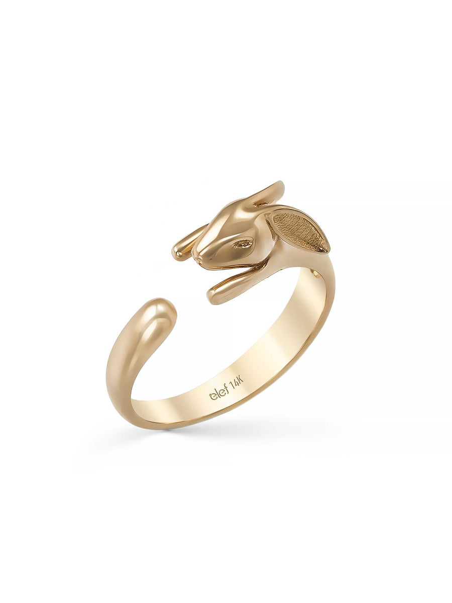 Rabbit Minimal Ring in 14K Gold