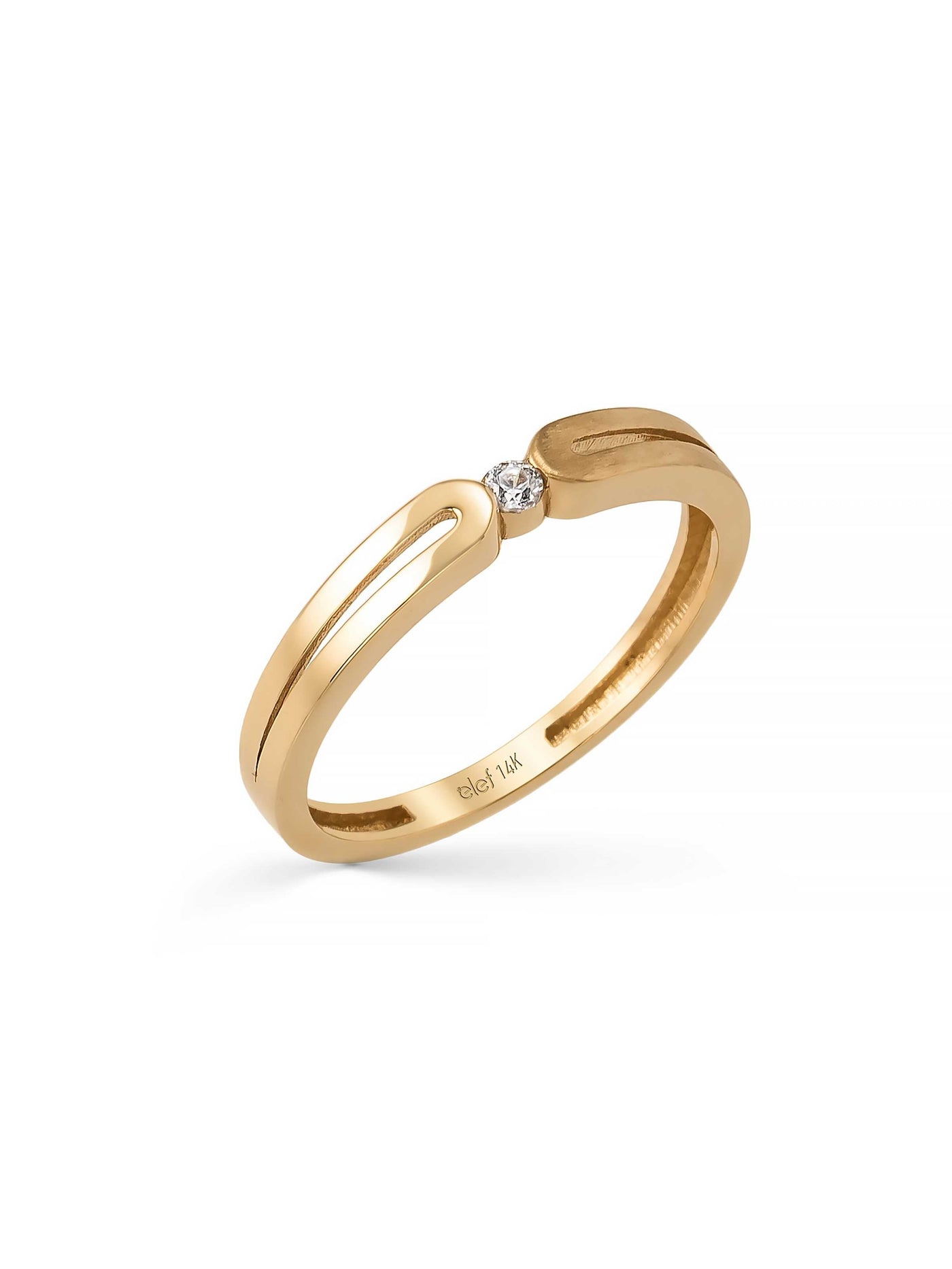 Solitaire Ring in 14K Gold by Elef Jewelry