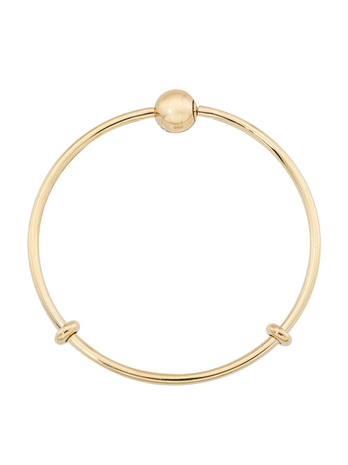 Charm With Ball Clasp Bracelet in 14K Gold by Elef Jewelry