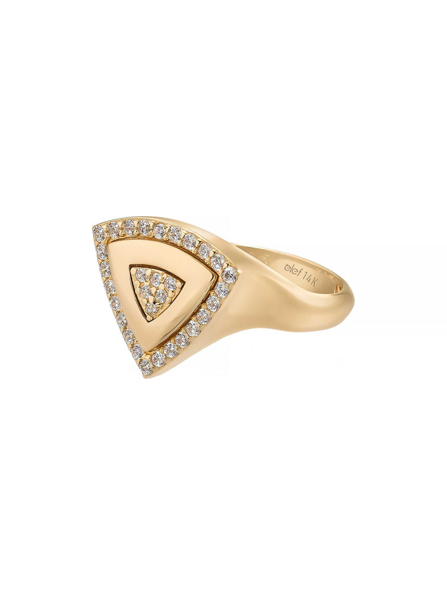 Trio Form Sparkling Ring in 14K Gold