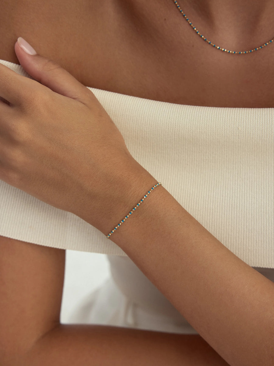 Turquoise Minimal Bracelet in 14K Gold