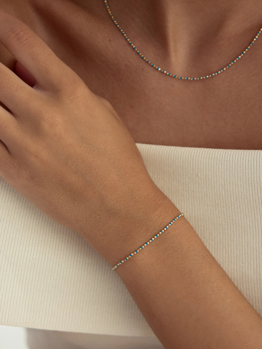 Turquoise Minimal Bracelet in 14K Gold