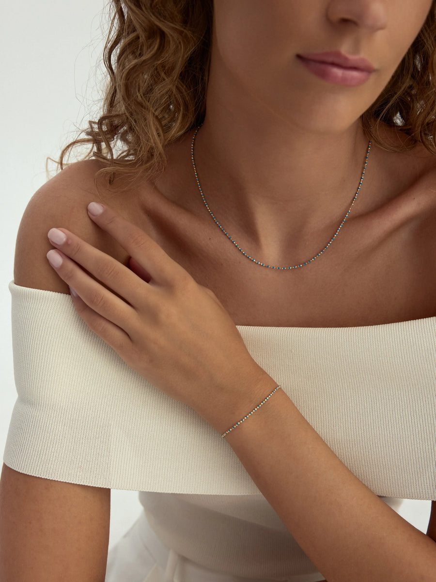 Turquoise Minimal Bracelet in 14K Gold