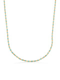 Turquoise Enamel Dorika Form Necklace in 14K Gold by Elef Jewelry
