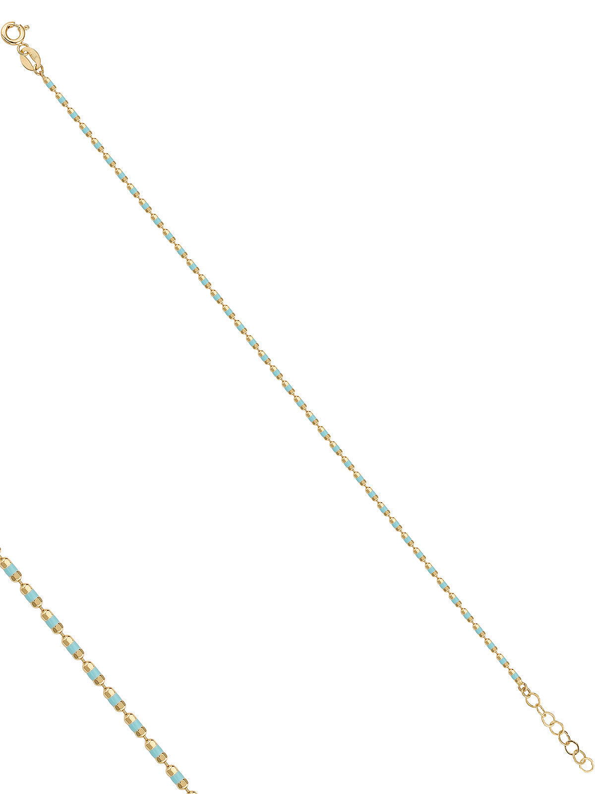 Turquoise Enamel Row Bracelet in 14K Gold by Elef Jewelry