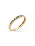 Turquoise Row Minimal Ring in 14K Gold by Elef Jewelry