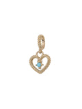 Turquoise Stone Heart Charm in 14K Gold by Elef Jewelry
