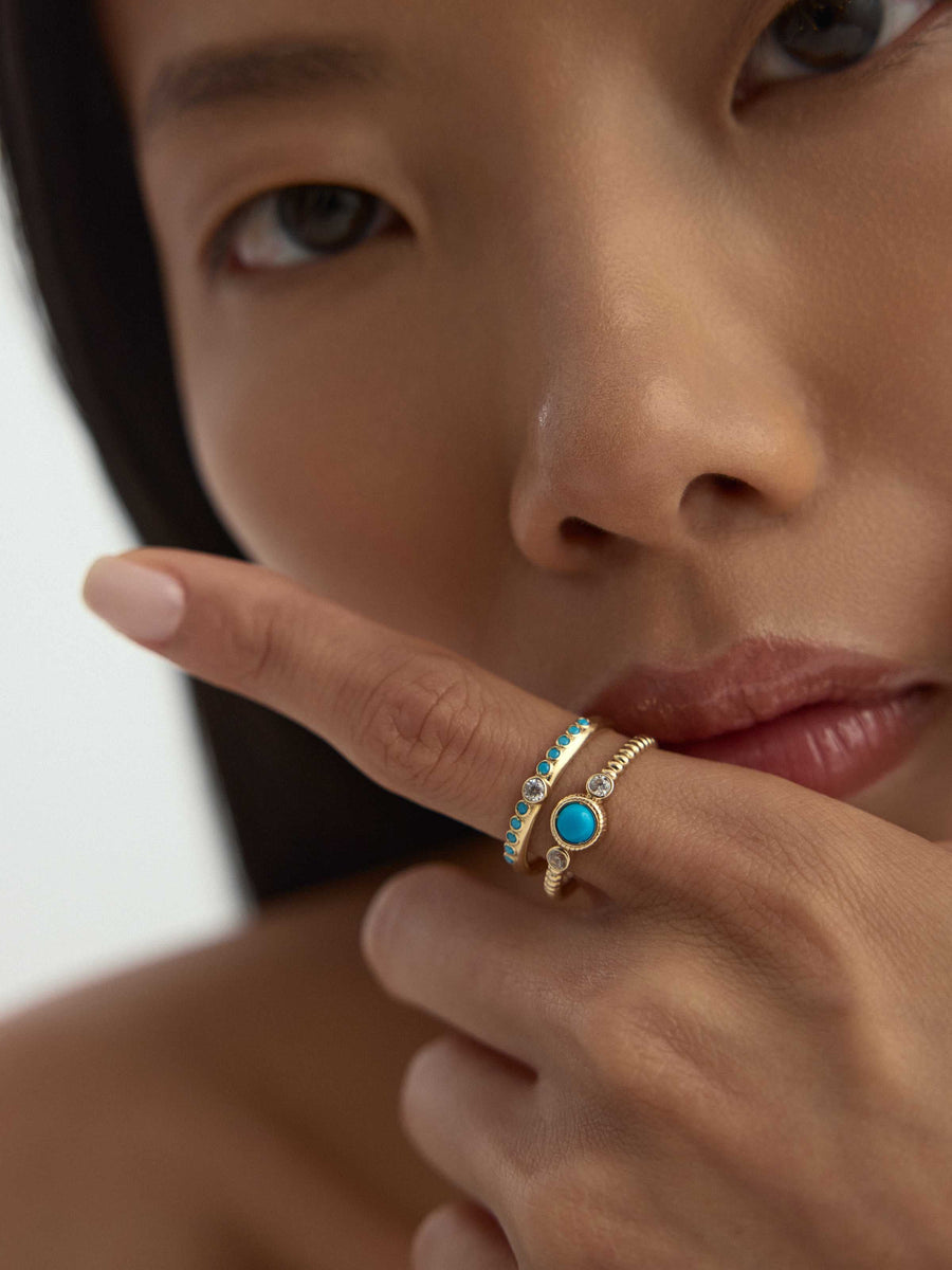 Turquoise Stone Ring in 14K Gold