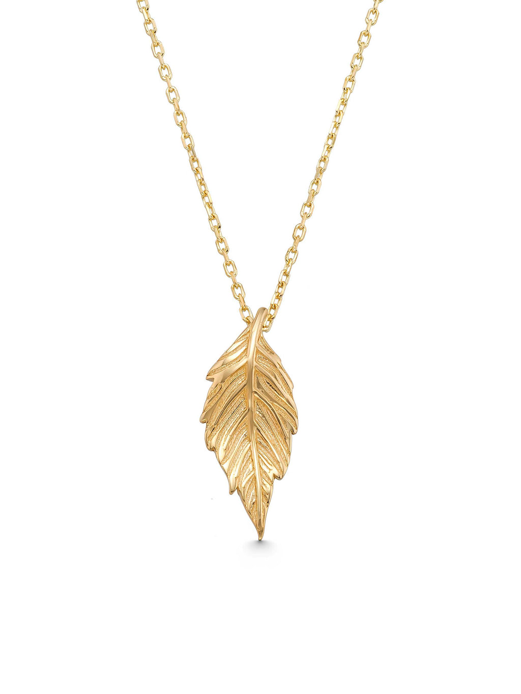 Feather Necklace in 14K Gold by Elef Jewelry