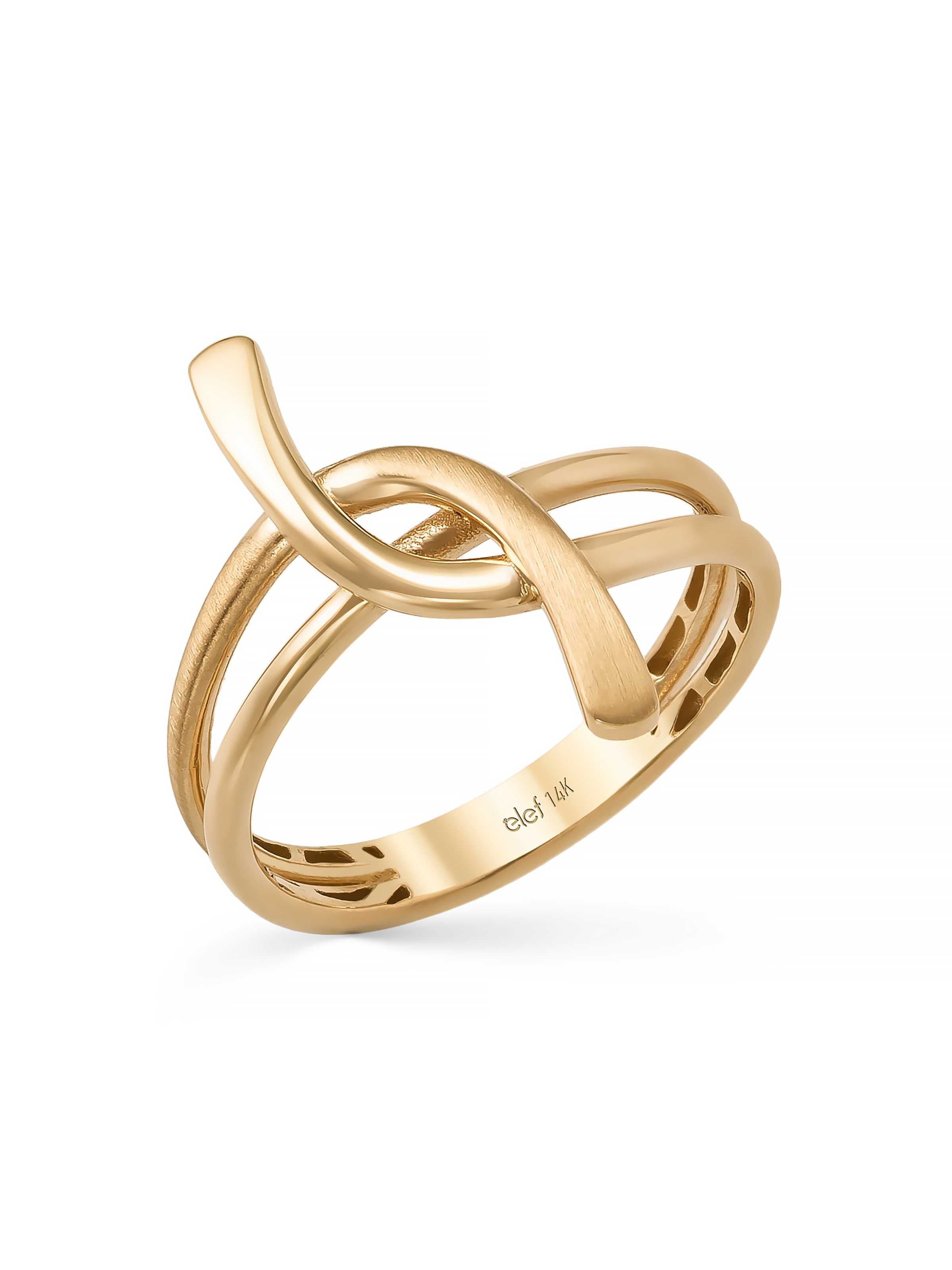 Twist Form Ring in 14K Gold by Elef Jewelry