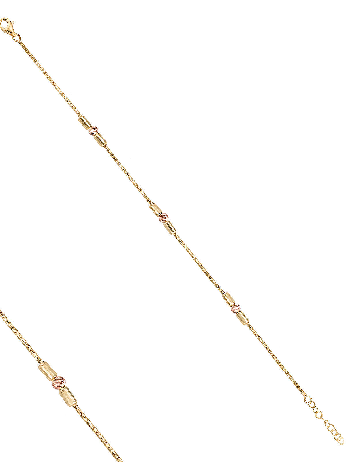 Three Piece Cylinder & Dorika Bead Bracelet in 14K Gold by Elef Jewelry