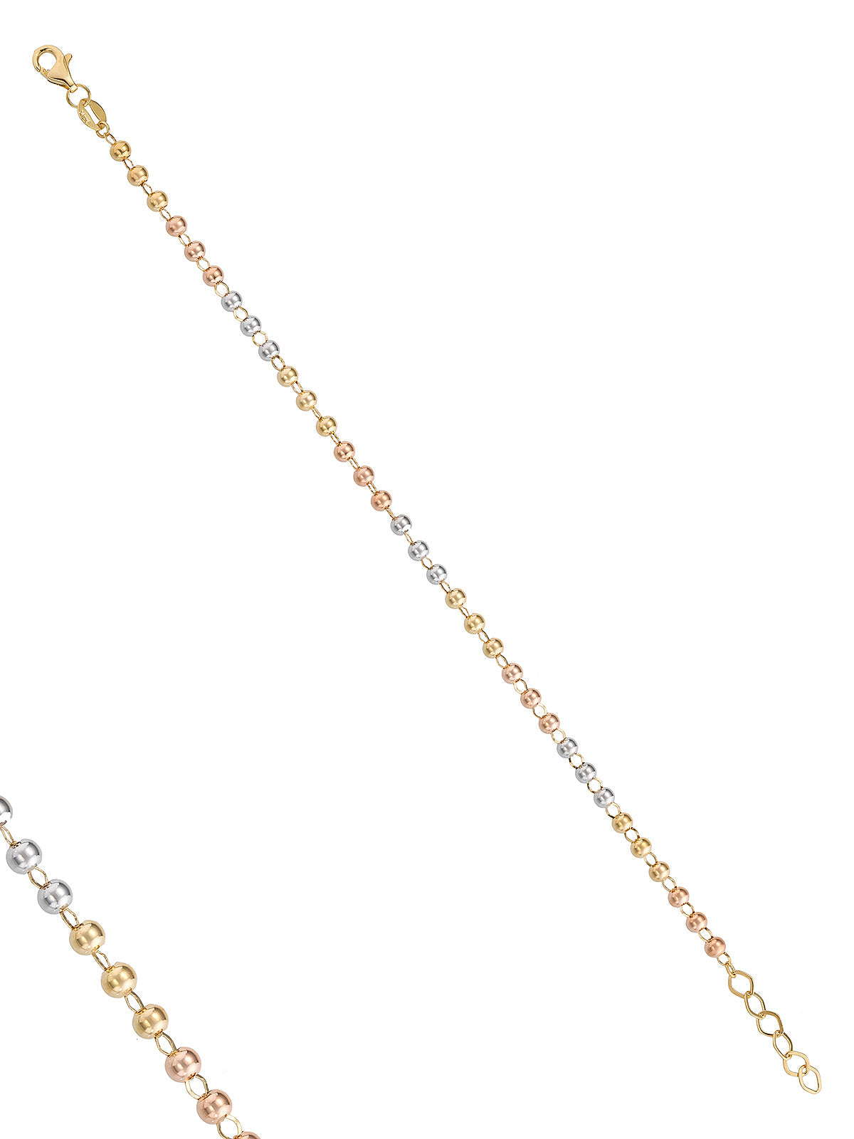 Tri-Color Dorika Row Bracelet in 14K Gold by Elef Jewelry