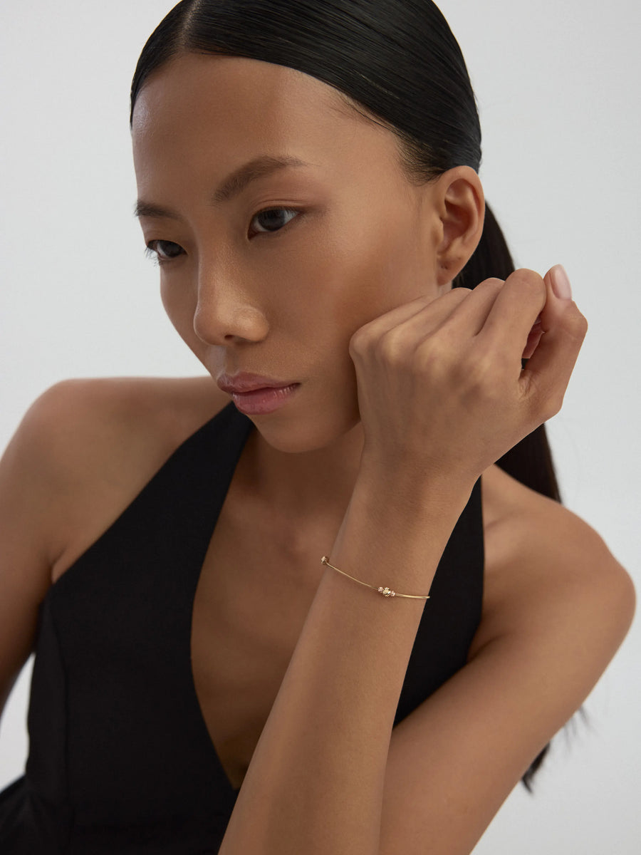 Tri-Color Dorika Ball Bracelet in 14K Gold