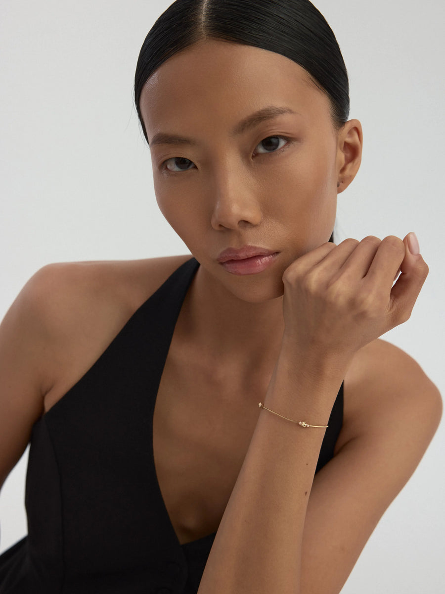 Tri-Color Dorika Ball Bracelet in 14K Gold