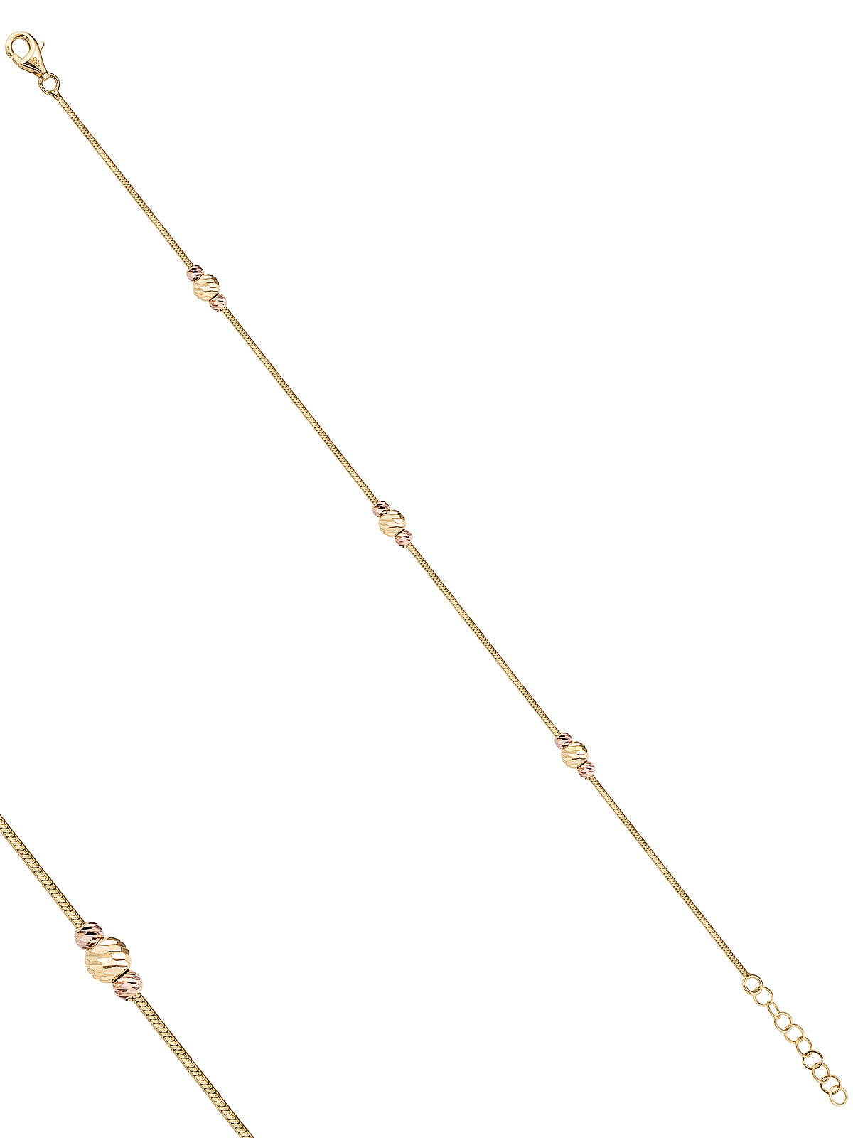 Tri-Color Dorika Ball Bracelet in 14K Gold by Elef Jewelry
