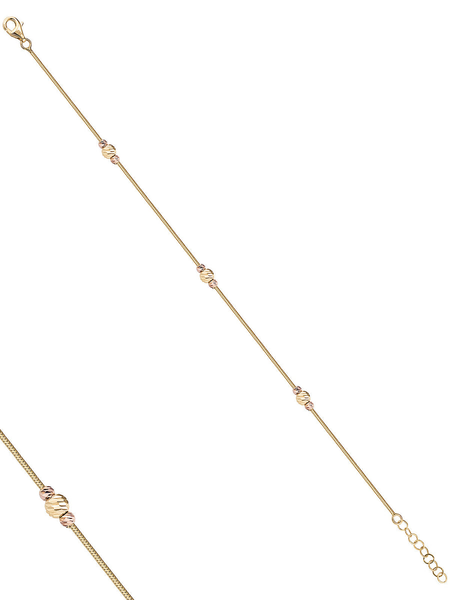 Tri-Color Dorika Ball Bracelet in 14K Gold