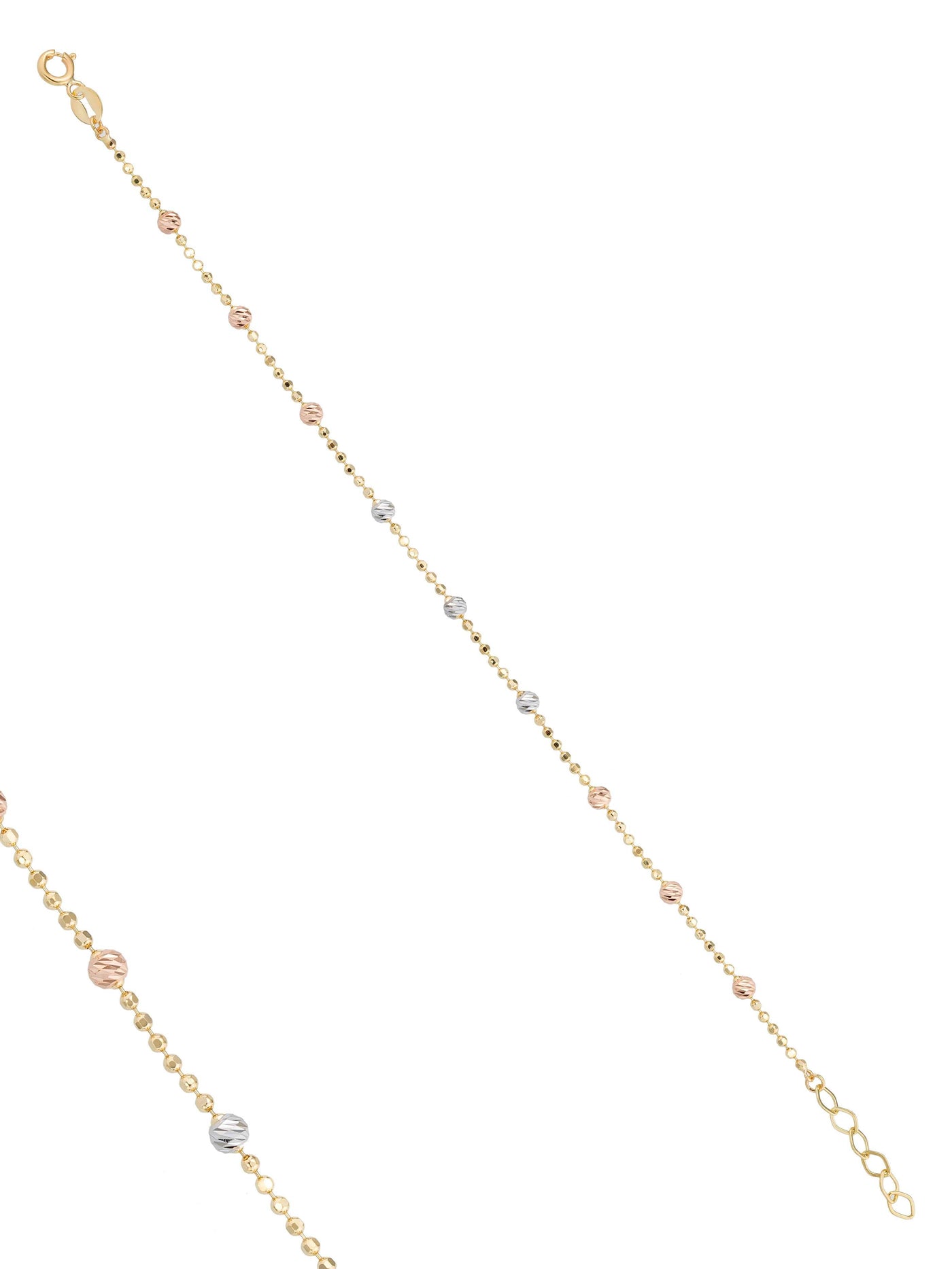 Tri-Color Dorika Bead Bracelet in 14K Gold by Elef Jewelry