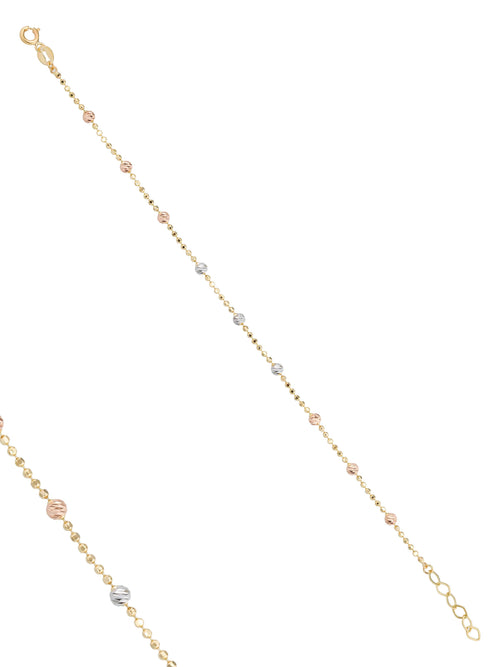 Tri-Color Dorika Bead Bracelet in 14K Gold by Elef Jewelry