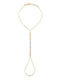 Tri-Color Row Dorika Bead Hand Chain in 14K Gold by Elef Jewelry